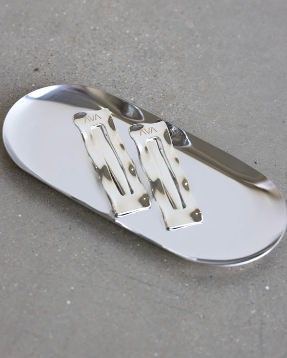 METAL BARRETTE SET | Silver