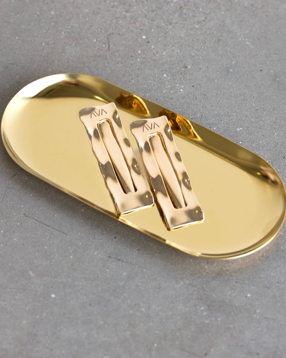 METAL BARRETTE SET | Gold