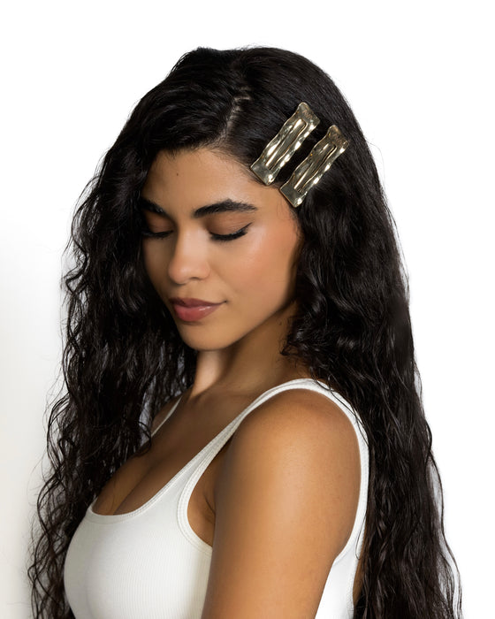 METAL BARRETTE SET | Gold